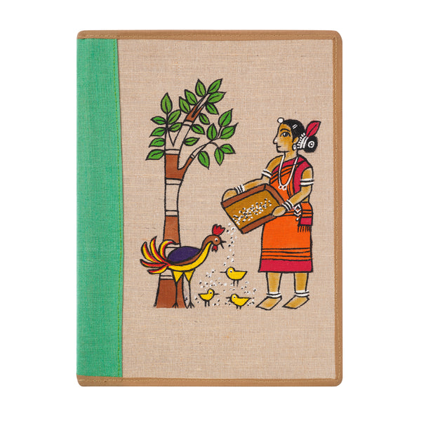 Jute File Folder With Sohrai Painting