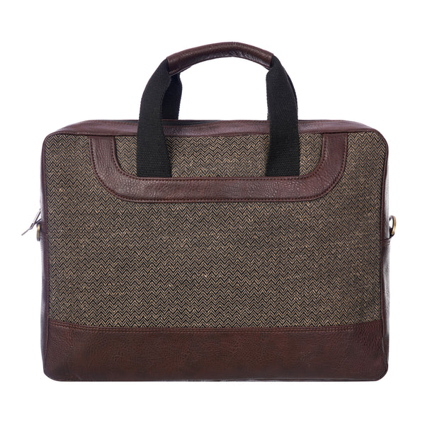 Handmade Designer Premium Jute Laptop Bag with antique fitting