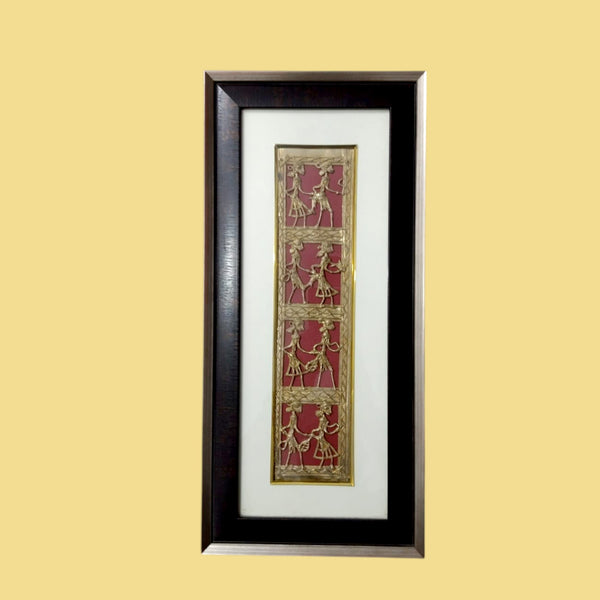 Tribal Eight Figure Dhokra Square Brass Jali Frame
