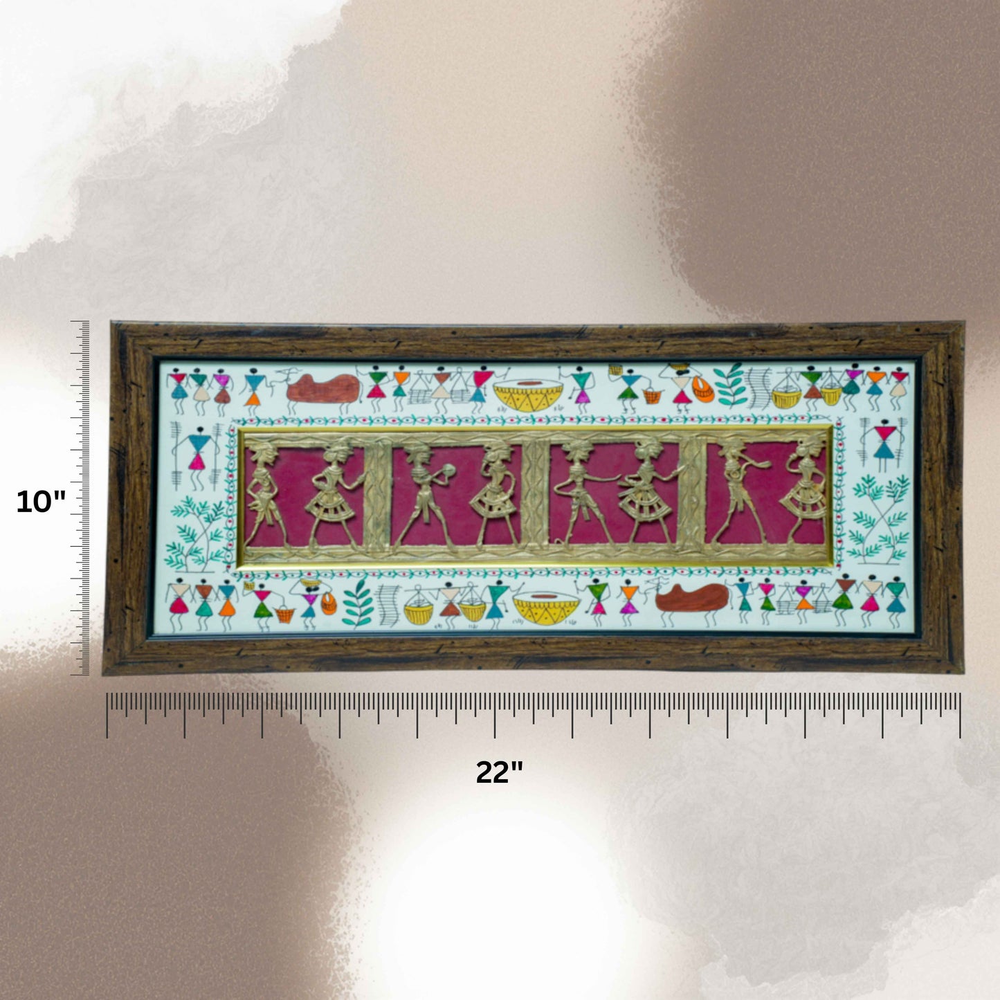 DHOKRA 8 FGR X 1 PCS WITH WARLI PAINTING