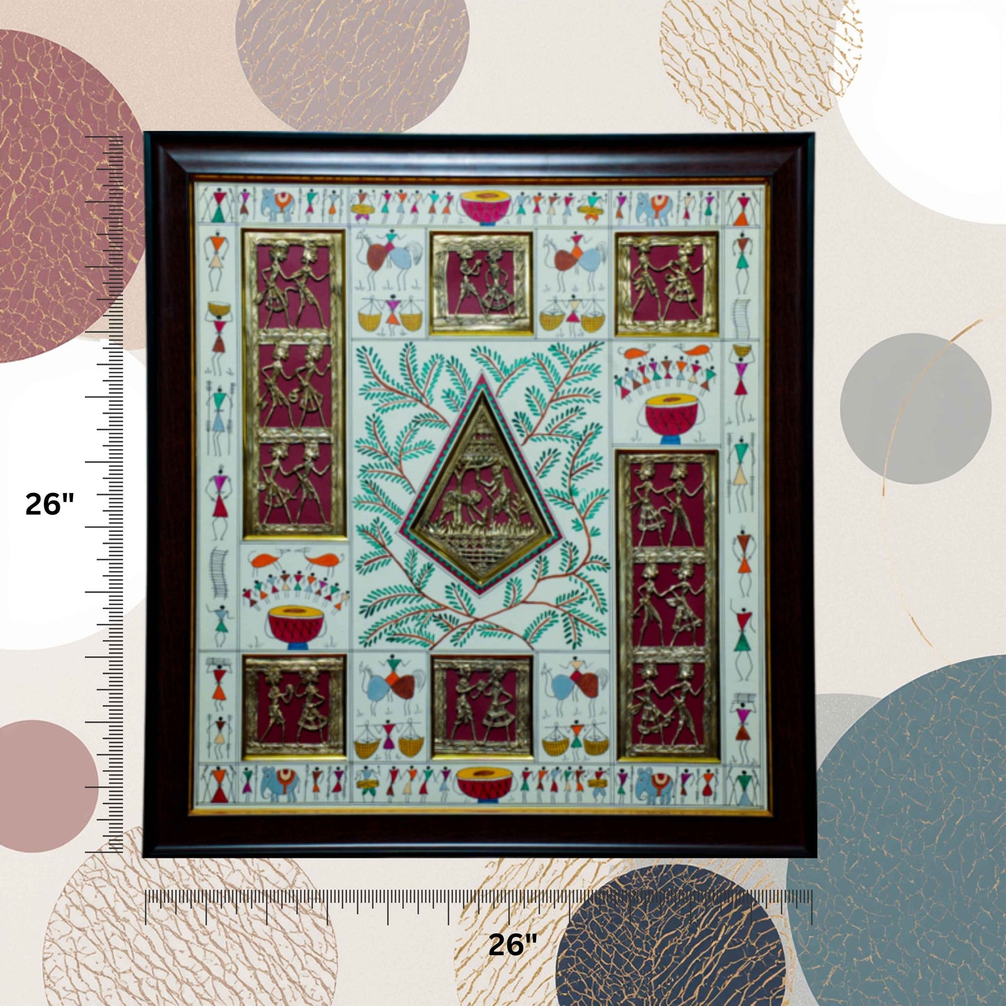 MULTIPLE DHOKRA WITH WARLI PAINTING FRAME