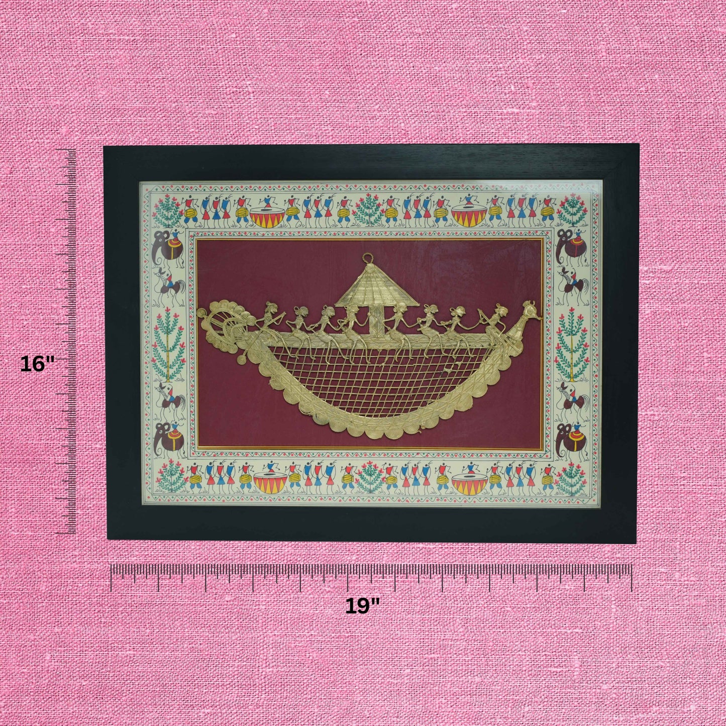 DHOKRA SMALL BOOT JALI WITH WARLI PAINTING
