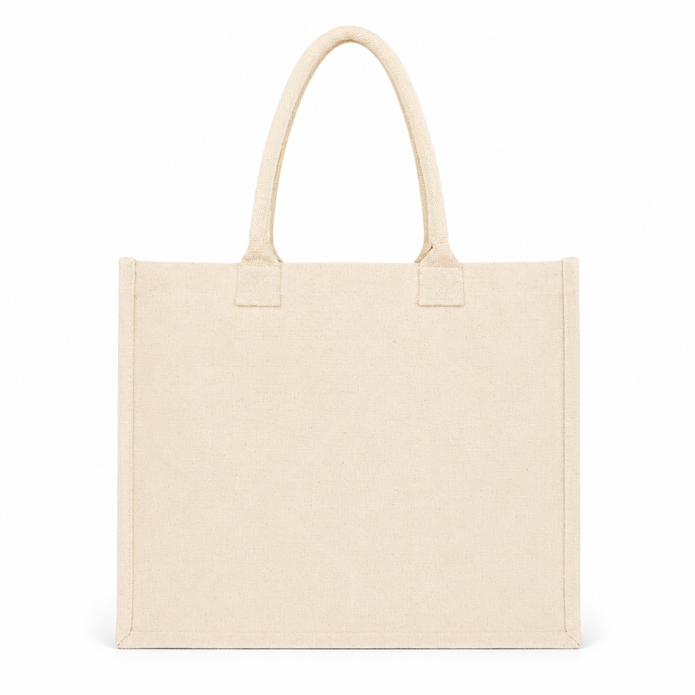 Premium Natural Cotton Canvas Tote Bag – Reusable Eco-Friendly Shopping & Office Carry Bag  (Size - 16"x14"x5")