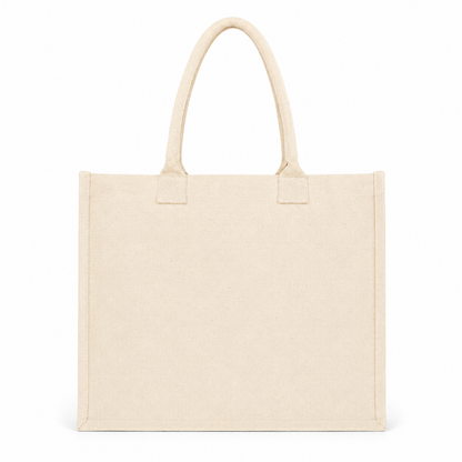 Premium Natural Cotton Canvas Tote Bag – Reusable Eco-Friendly Shopping & Office Carry Bag  (Size - 16"x14"x5")