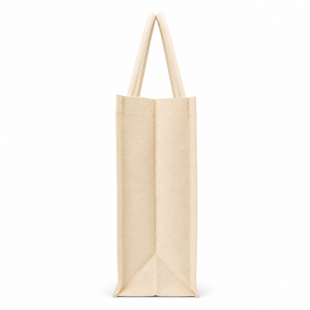 Premium Natural Cotton Canvas Tote Bag – Reusable Eco-Friendly Shopping & Office Carry Bag  (Size - 16"x14"x5")