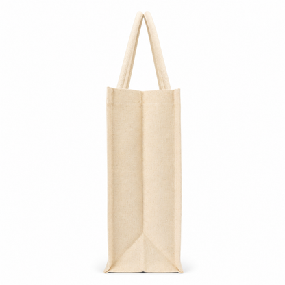 Premium Natural Cotton Canvas Tote Bag – Reusable Eco-Friendly Shopping & Office Carry Bag  (Size - 16"x14"x5")