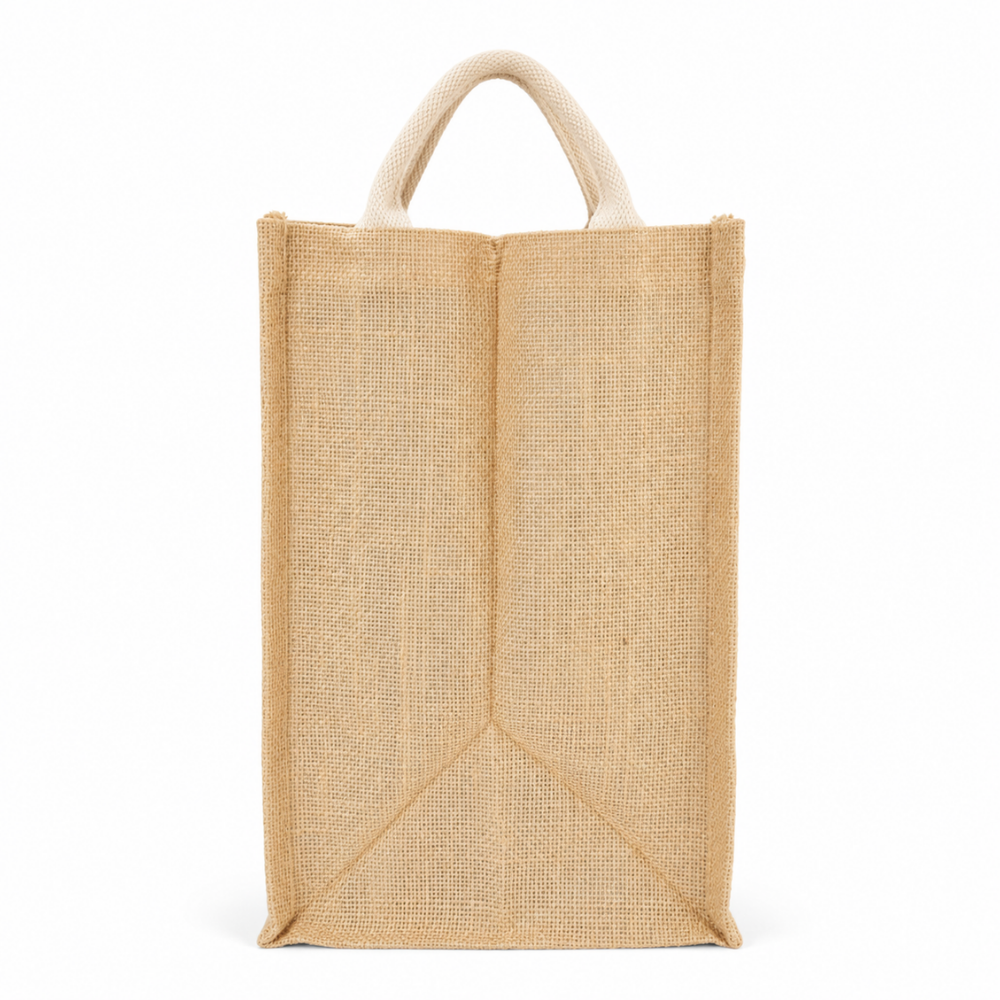 Premium Natural Jute Gift & Shopping Bag with Soft Cotton Handles and Zipper Closure ( Size -12"X14"x7.5")