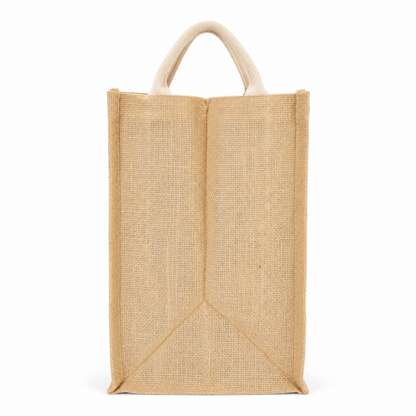 Premium Natural Jute Gift & Shopping Bag with Soft Cotton Handles and Zipper Closure ( Size -12"X14"x7.5")