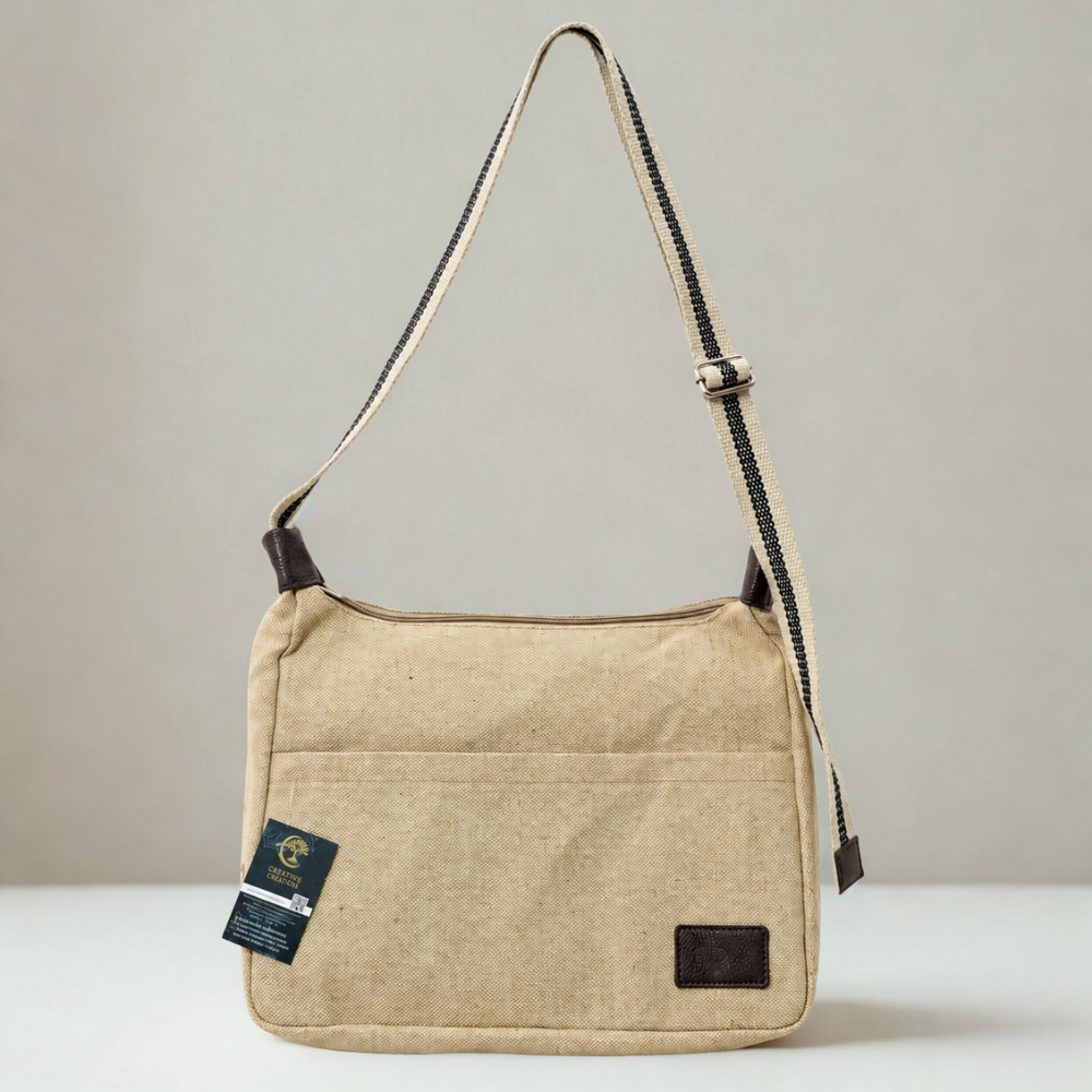 Jute Sling Bag/ Crossbody Messenger Bag