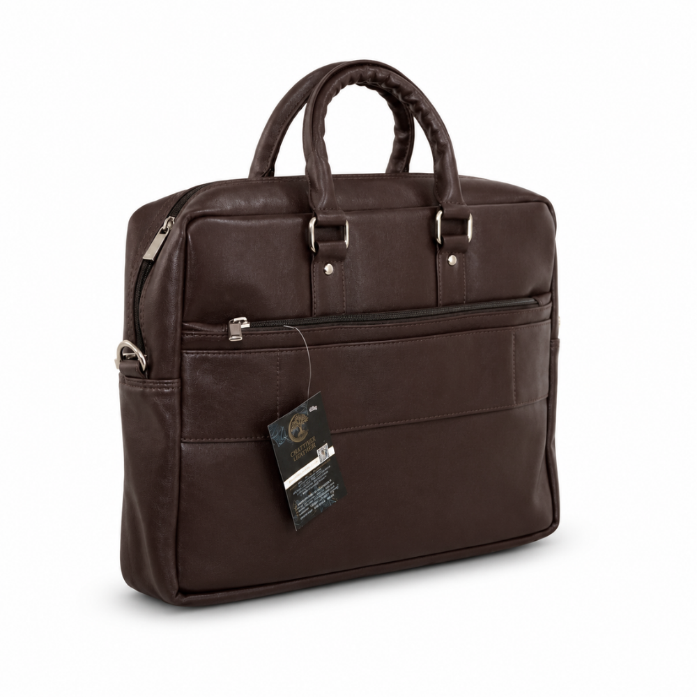 Premium Leatherette Laptop Office Bag with Detachable Shoulder Strap (size- 16"X12")