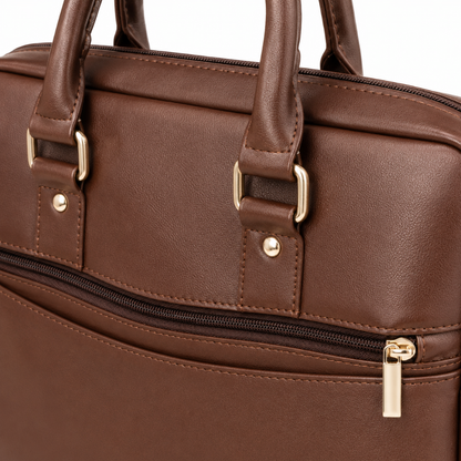 Premium Leatherette Laptop Office Bag with Detachable Shoulder Strap (size- 16"X12")