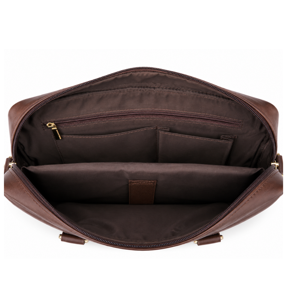 Premium Leatherette Laptop Office Bag with Detachable Shoulder Strap (size- 16"X12")