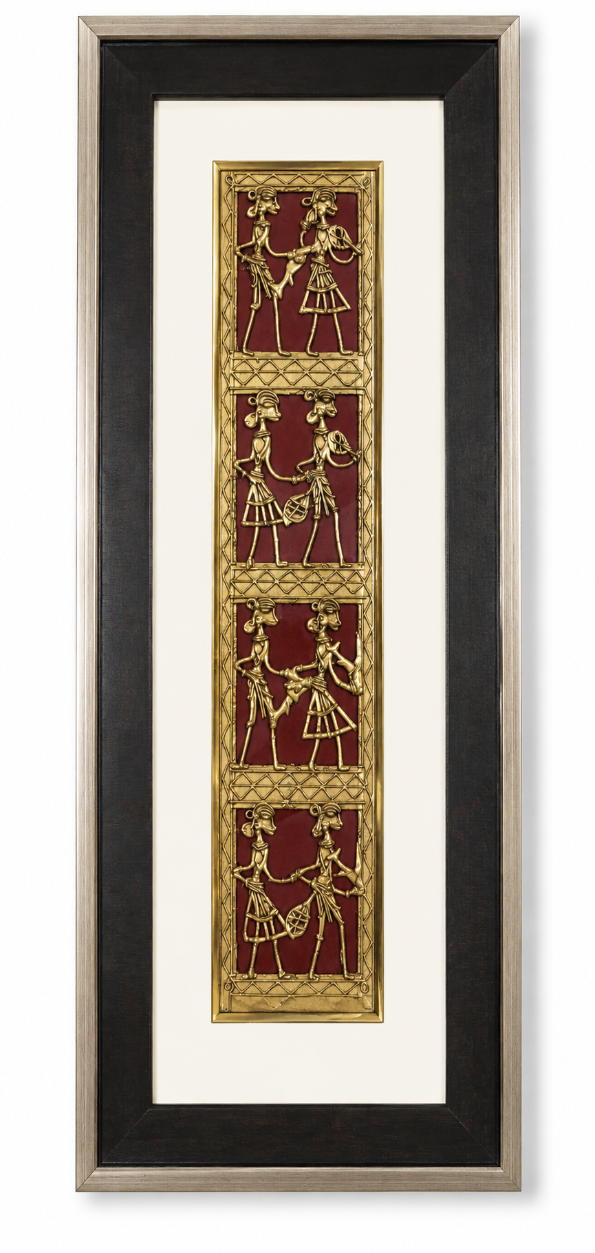 Tribal Eight Figure Dhokra Square Brass Jali Frame