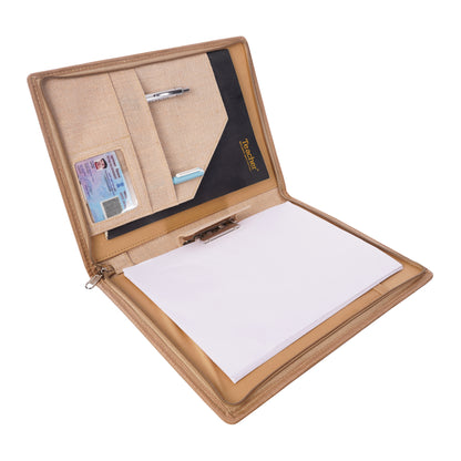 Jute File Folder with front pocket