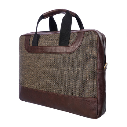 Handmade Designer Premium Jute Laptop Bag with antique fitting