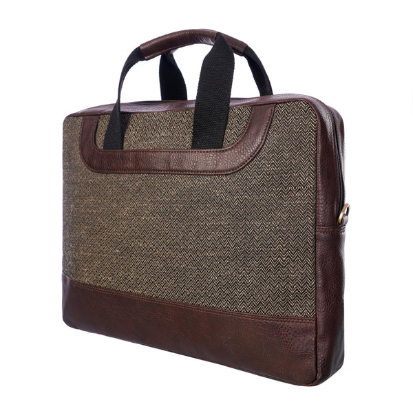 Handmade Designer Premium Jute Laptop Bag with antique fitting