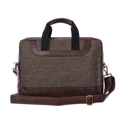 Handmade Designer Premium Jute Laptop Bag with antique fitting