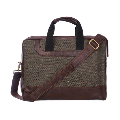 Handmade Designer Premium Jute Laptop Bag with antique fitting