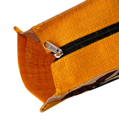 Natural Jute Bag With Hand Sohrai Painting