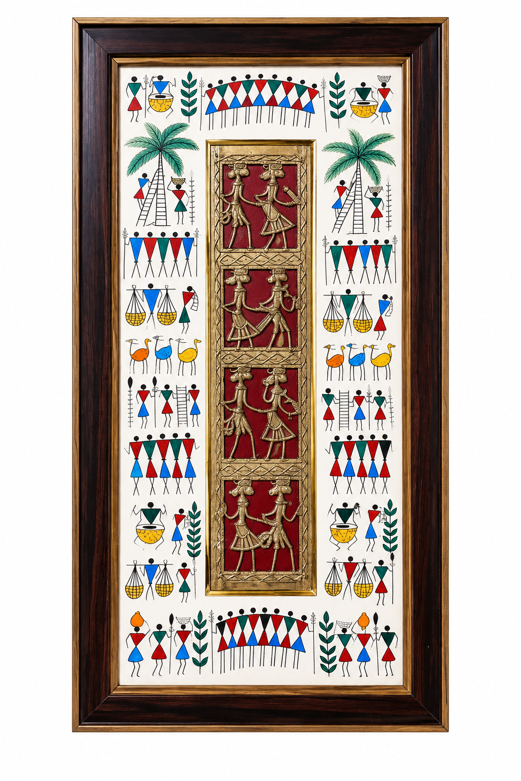 TRIBLE EIGHT FGR JALI FRAME WITH WARLI ART PAINTING