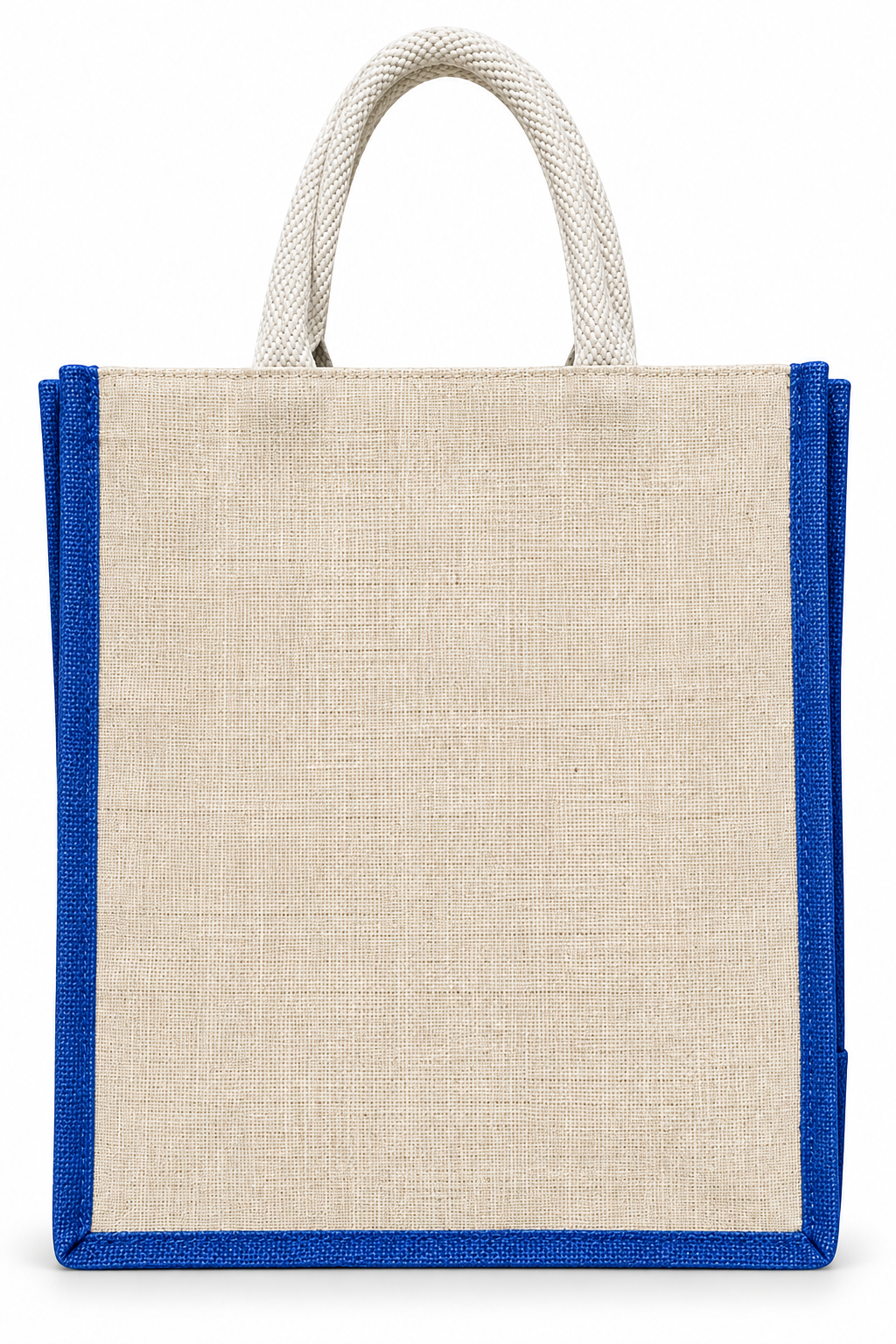 Juco Jute Bag with Chain & Coloured Side Border – 12" × 14" X 5"