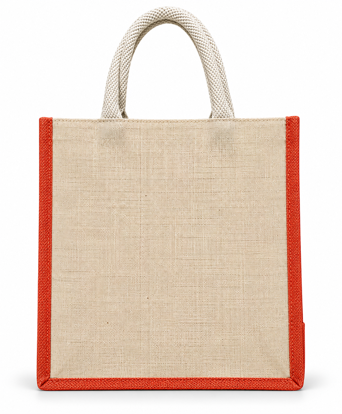 Juco Jute Bag with Chain & Coloured Side Border – 12" × 14" X 5"