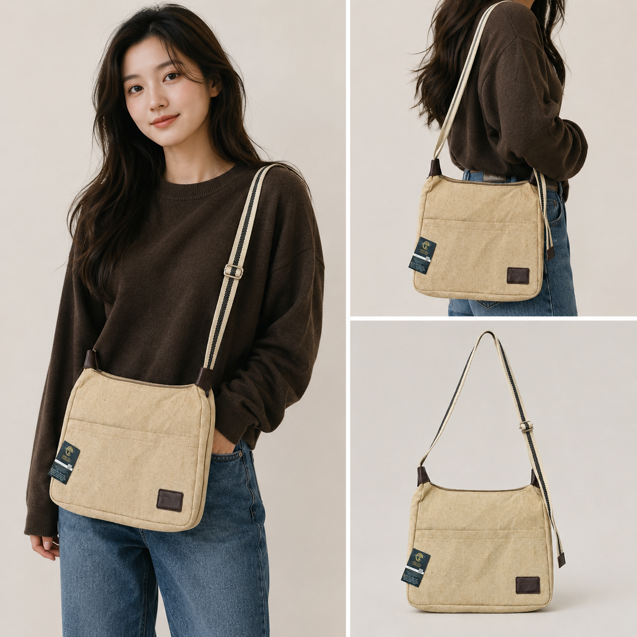 Jute Sling Bag/ Crossbody Messenger Bag