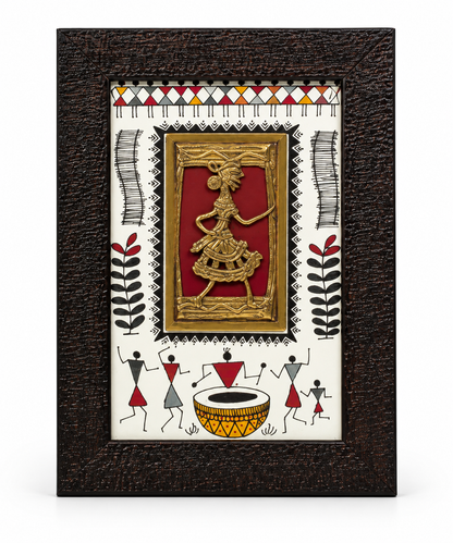 Dhokra 01 FGR Jali Frame With Warli Print (8"X6")