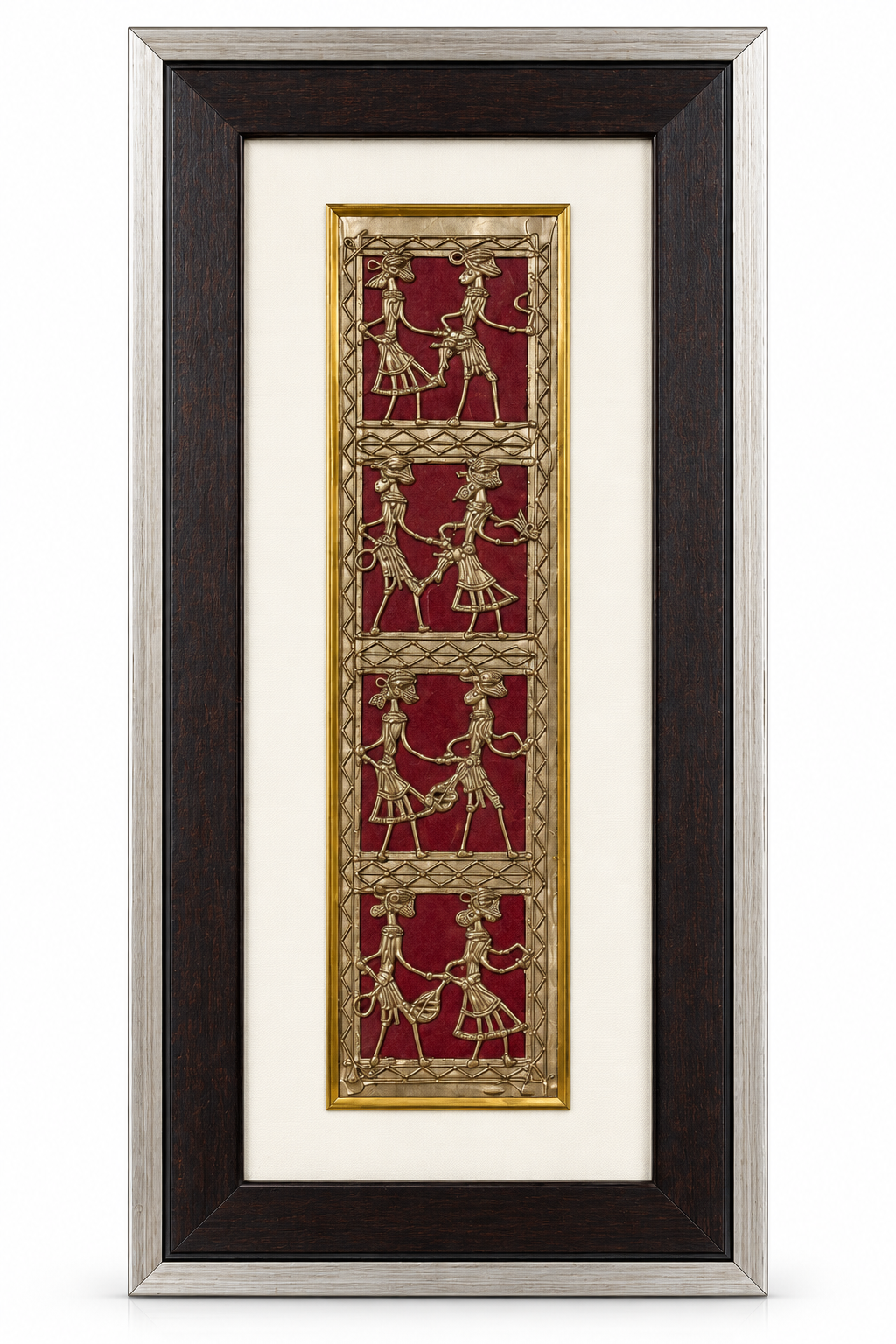 Tribal Eight Figure Dhokra Square Brass Jali Frame