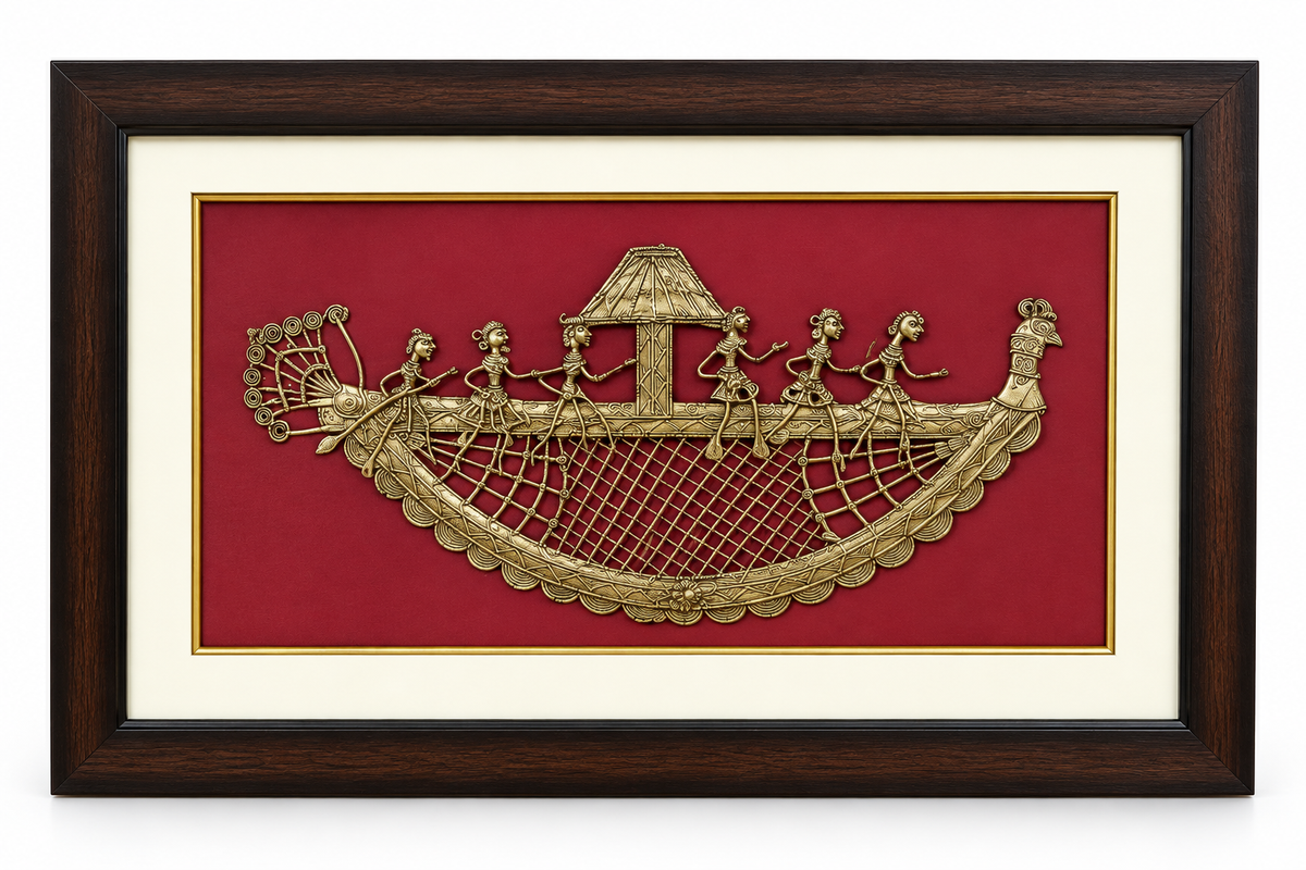 Dhokra Big Boat Jali Frame (16"X24")