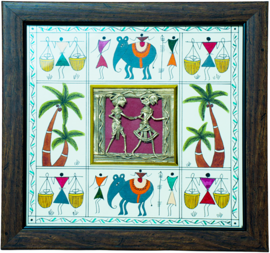 DHOKRA 2 FGR WITH WARLI PAINTING | DHPF0004
