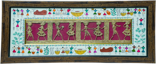 DHOKRA 8 FGR X 1 PCS WITH WARLI PAINTING