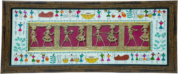 DHOKRA 8 FGR X 1 PCS WITH WARLI PAINTING