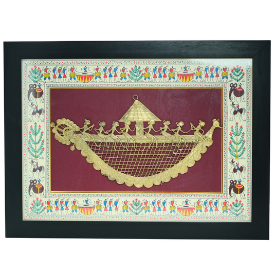 DHOKRA SMALL BOOT JALI WITH WARLI PAINTING