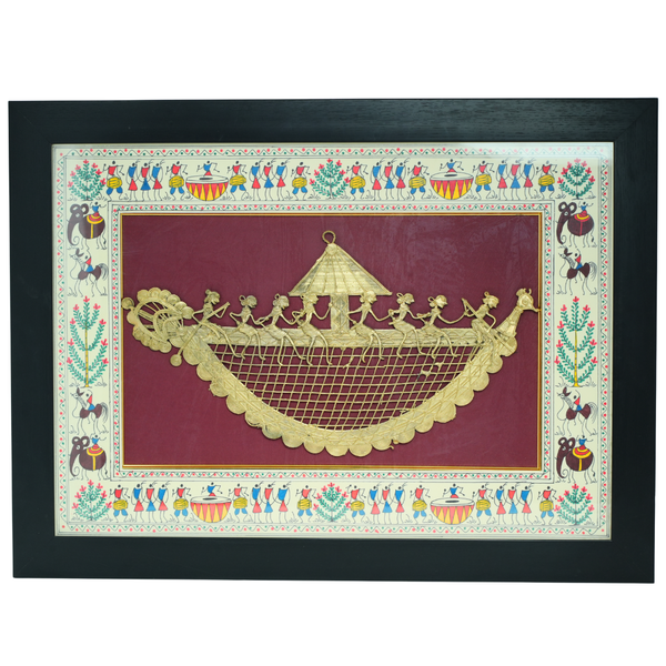 DHOKRA SMALL BOOT JALI WITH WARLI PAINTING