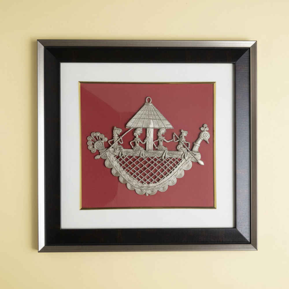 Dhokra Small Boat Jali Premium Frame