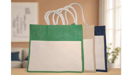 Eco-Friendly Jute Carry Bag with Secure Velcro Closure