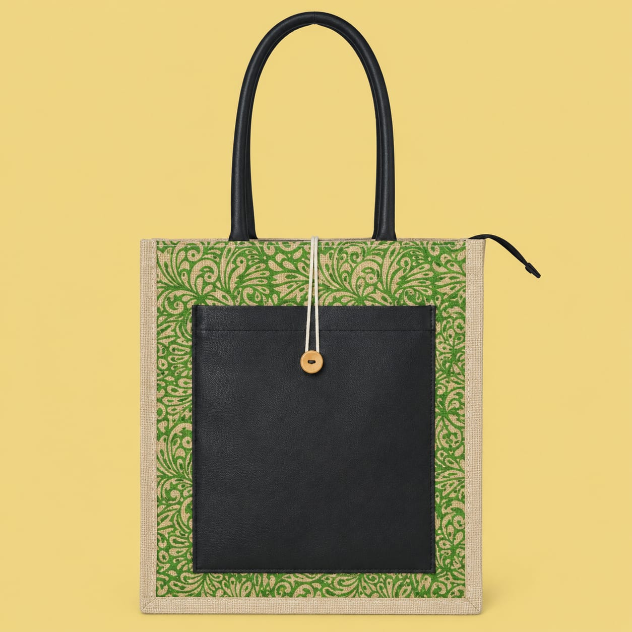 Eco-Chic Printed Jute Carry Bag