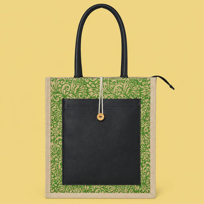 Eco-Chic Printed Jute Carry Bag