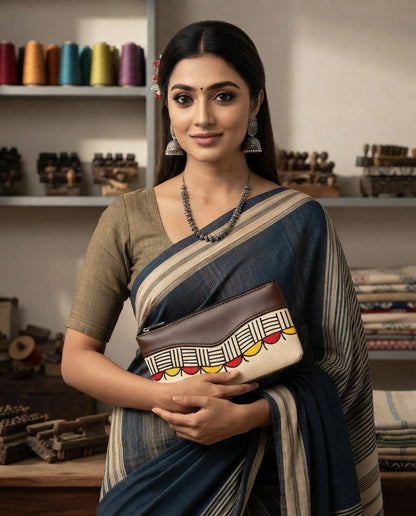 Handmade Ladies Hand Purse with Traditional Sohrai Art