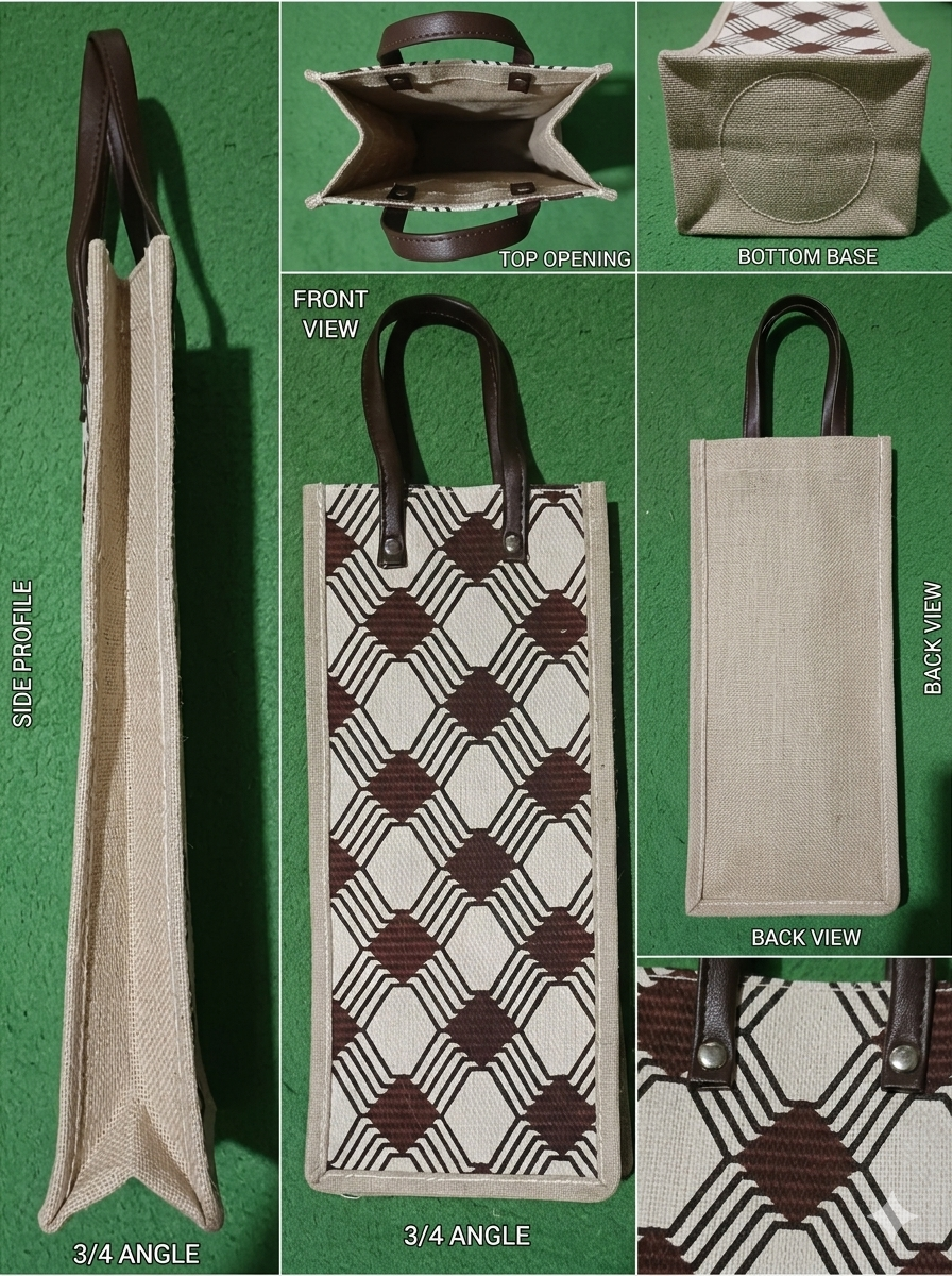 Handmade Jute Water Bottle Carry Bag
