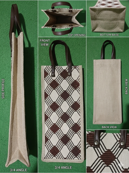 Handmade Jute Water Bottle Carry Bag