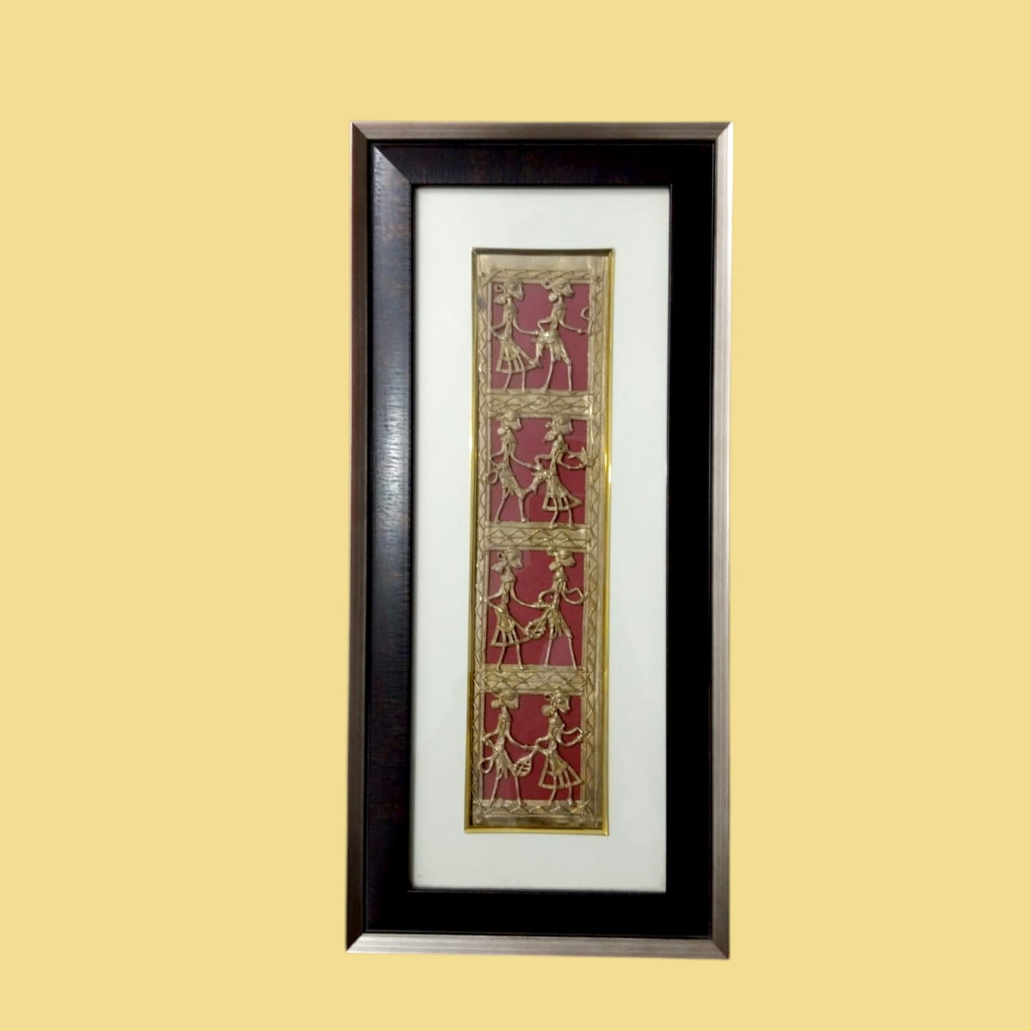 Tribal Eight Figure Dhokra Square Brass Jali Frame
