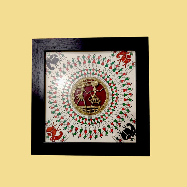 Tribal Brass Jali Round 2 Figure Wall Art